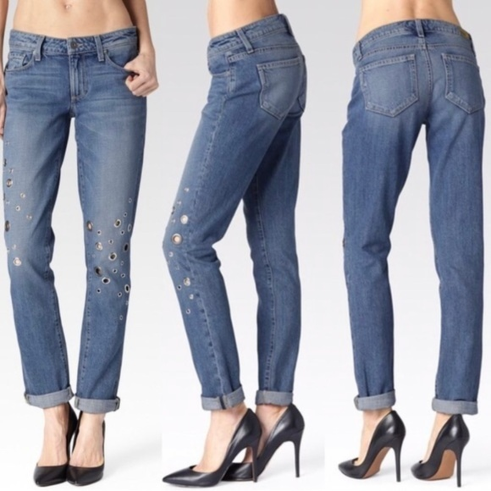 Paige Grommet Jimmy Jimmy Skinny Boyfriend Jeans Size‎ 26 (29X31.5)